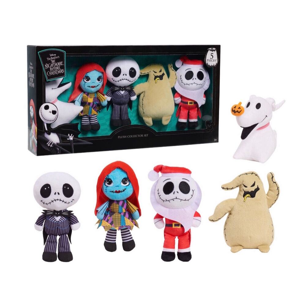 Nightmare Before Christmas 5 pc Plush Collector Set Oogie Boogie Zero Jack Santa